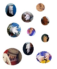 Hands, hands and more cloth doll hands.