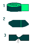 First 3 steps to make a puffy bow